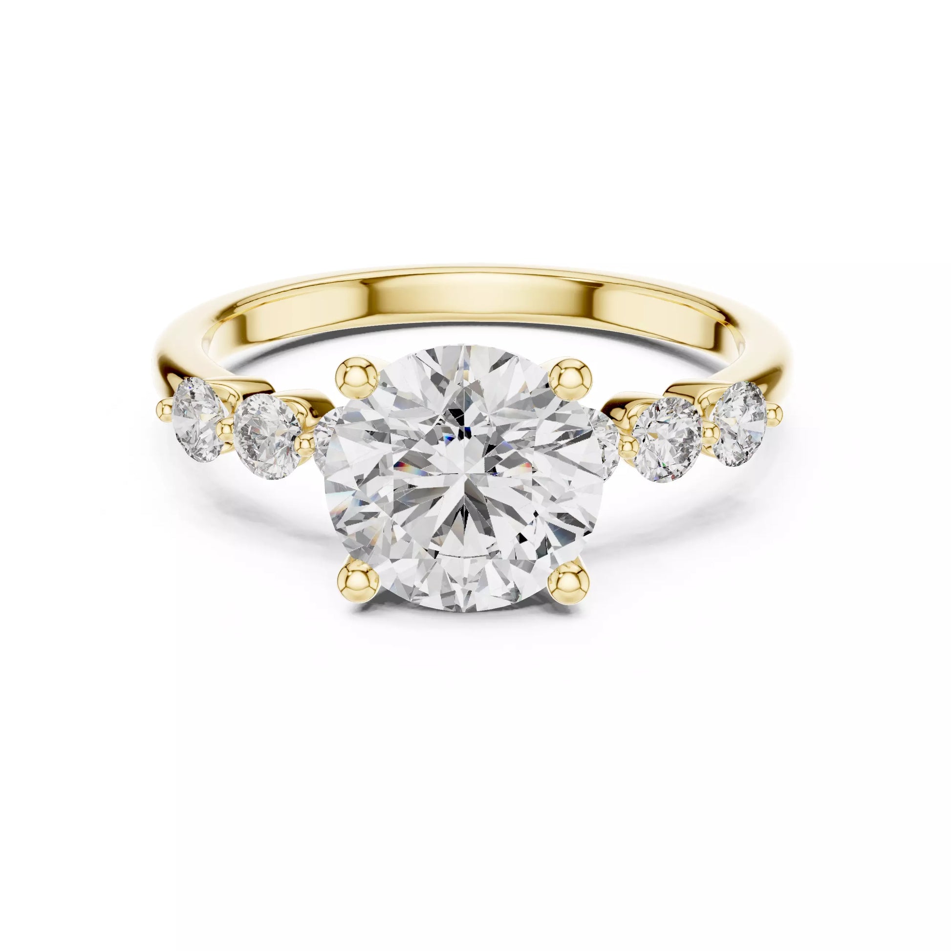 Round Diamond Seven Stone Engagement Ring