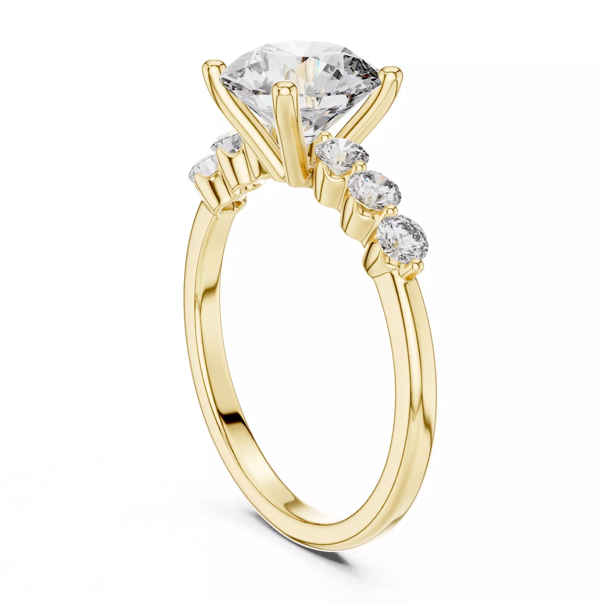 Round Diamond Seven Stone Engagement Ring