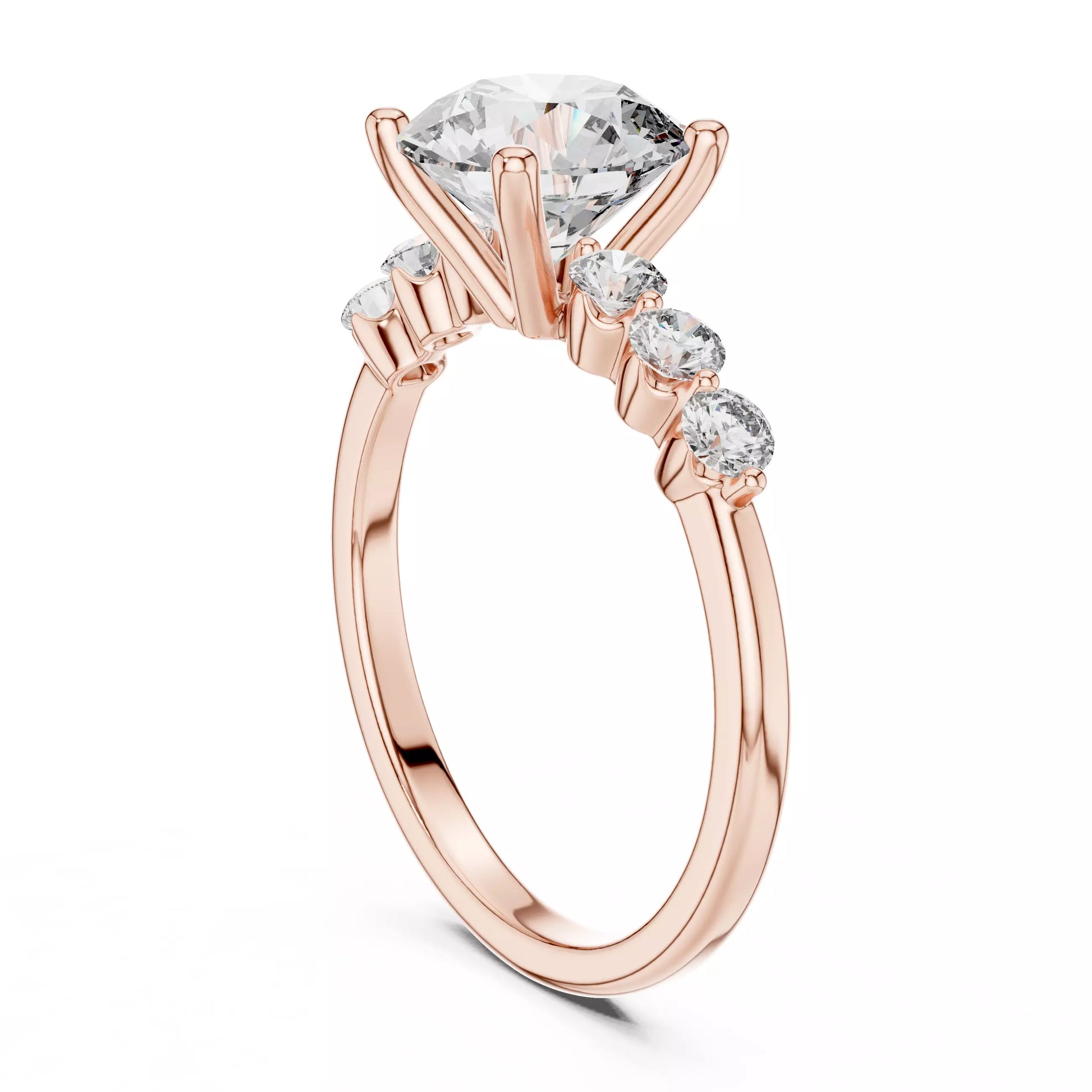 Round Diamond Seven Stone Engagement Ring