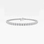 White gold tennis bracelet with lab grown diamonds by Delux Jewelry on white background