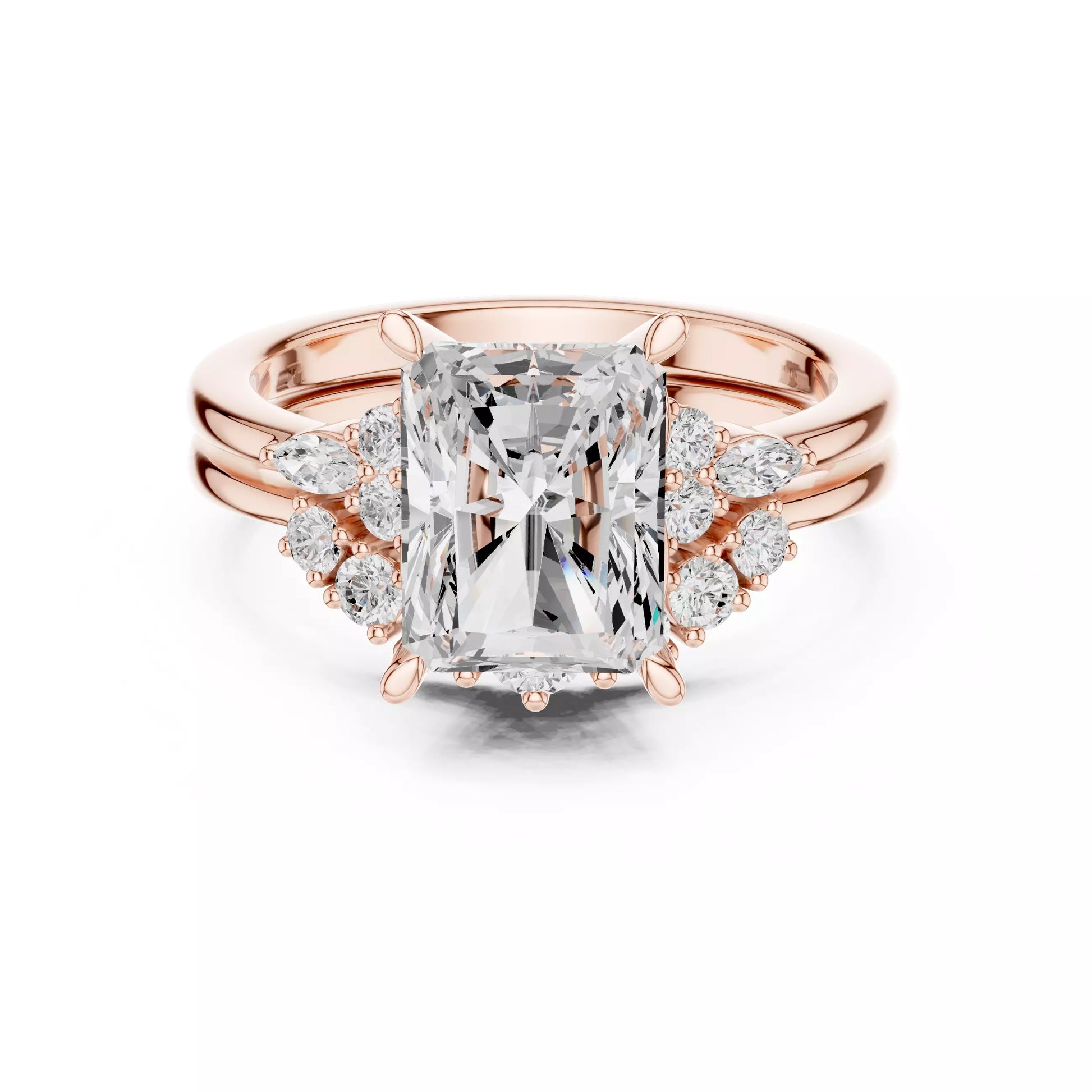 Radiant Cut Diamond Cluster Engagement Ring