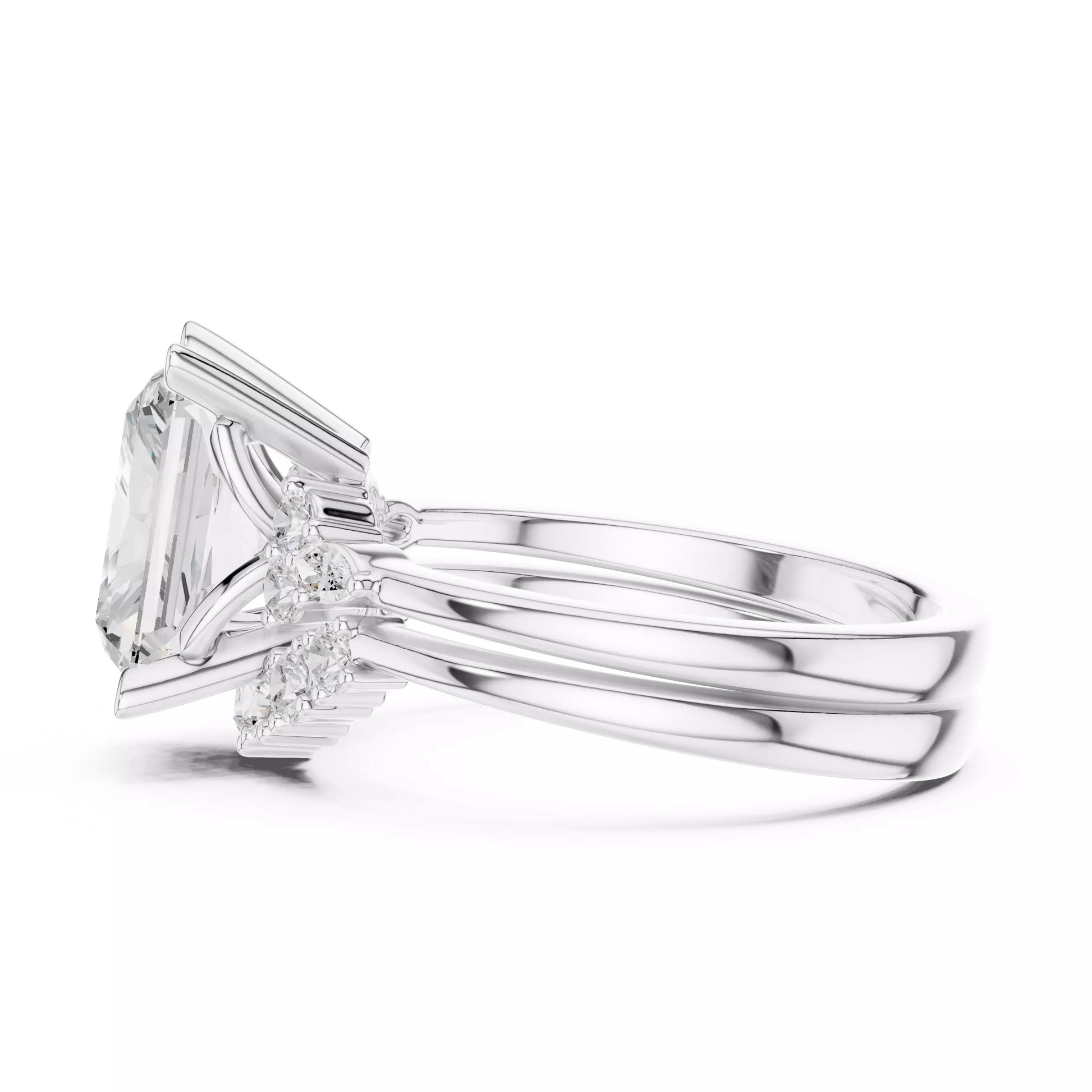 Radiant Cut Diamond Cluster Engagement Ring