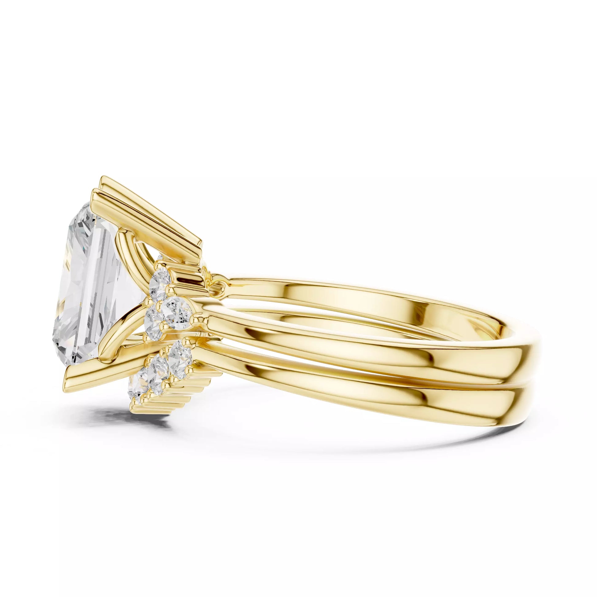 Radiant Cut Diamond Cluster Engagement Ring