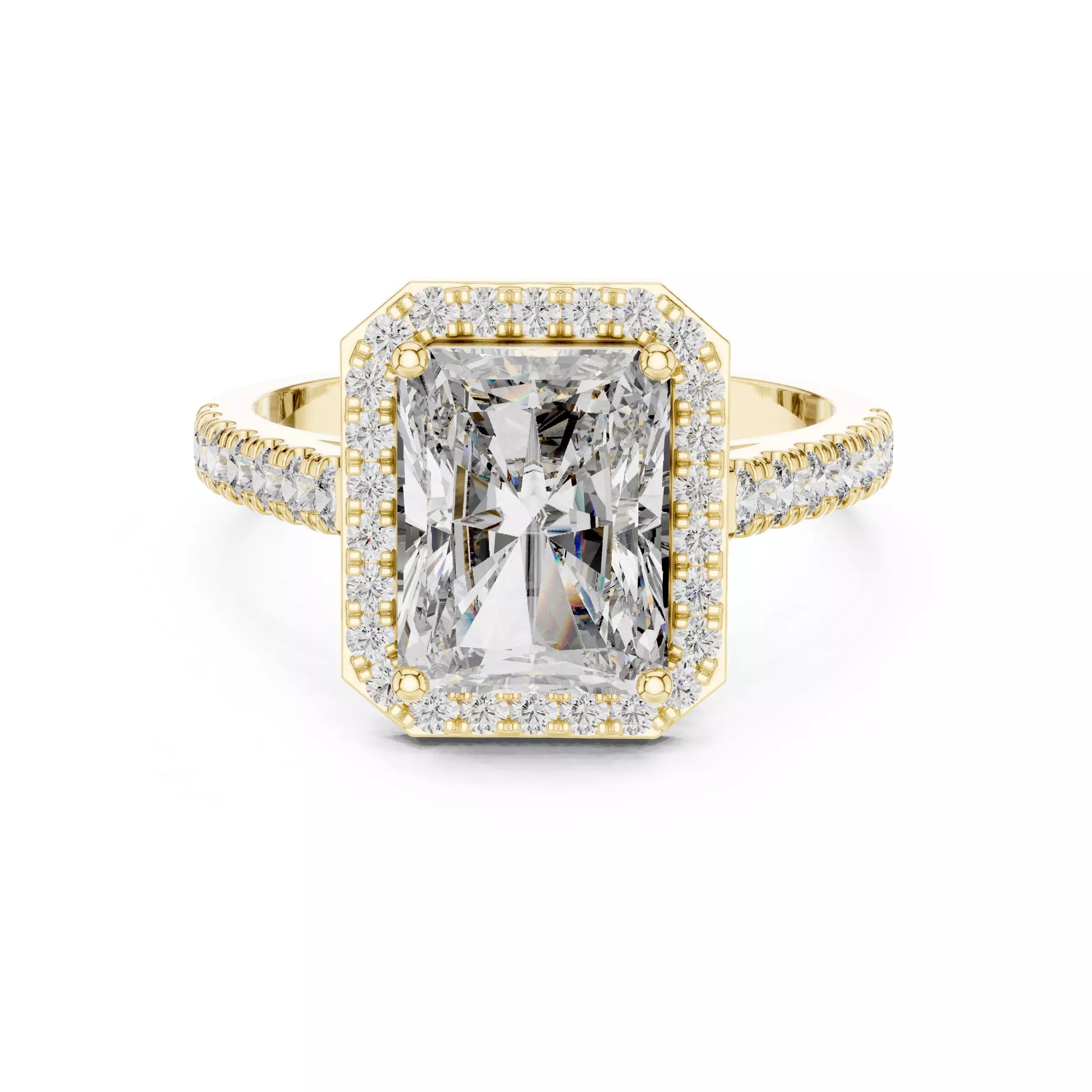 Radiant Cut Halo Diamond Engagement Ring