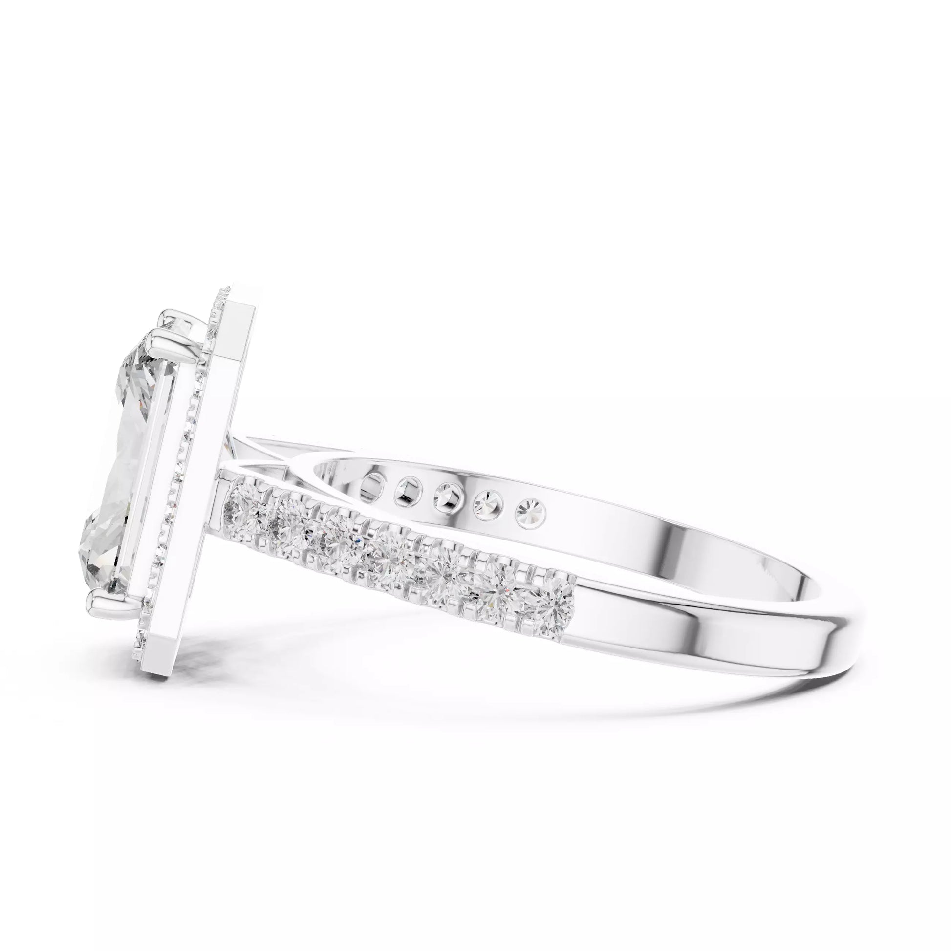 Radiant Cut Halo Diamond Engagement Ring