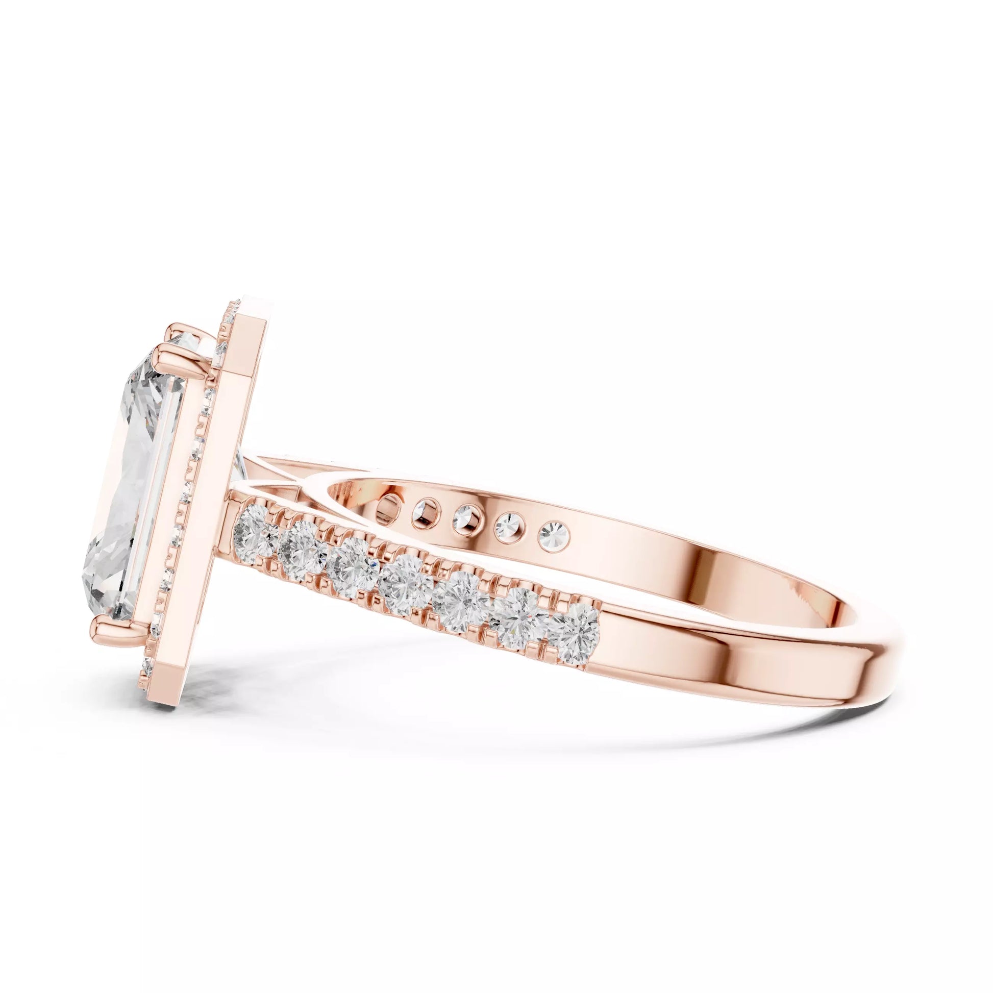 Radiant Cut Halo Diamond Engagement Ring