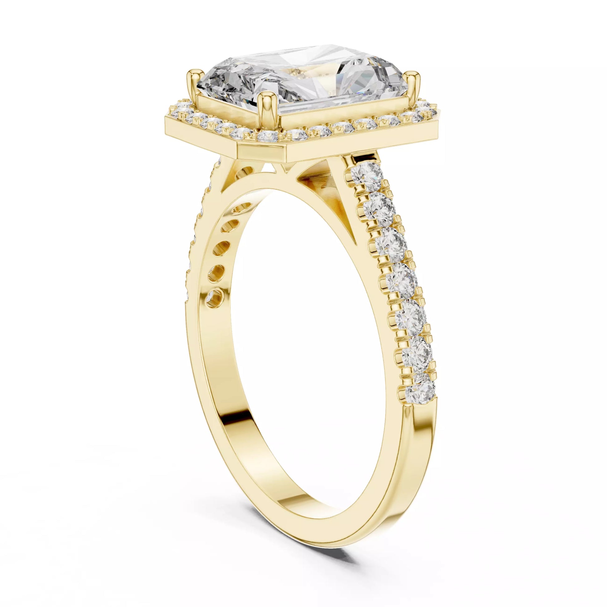 Radiant Cut Halo Diamond Engagement Ring