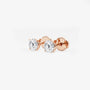 Round lab grown diamond stud earrings in rose gold setting from Delux Jewelry