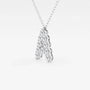 Lab grown diamond letter A pendant necklace in white metal from Delux Jewelry