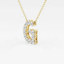 Gold chain necklace with letter C pendant set with lab grown diamonds from Delux Jewelry