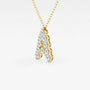 Gold necklace with letter A pendant set with round lab grown diamonds, Delux Jewelry