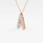 Rose gold necklace with letter A pendant set with round lab grown diamonds from Delux Jewelry