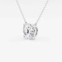 Round lab grown diamond pendant necklace in white gold on delicate chain, Delux Jewelry