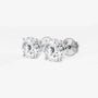 Round lab grown diamond stud earrings in white gold setting, Delux Jewelry