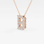 Rose gold necklace with lab grown diamond initial D pendant from Delux Jewelry
