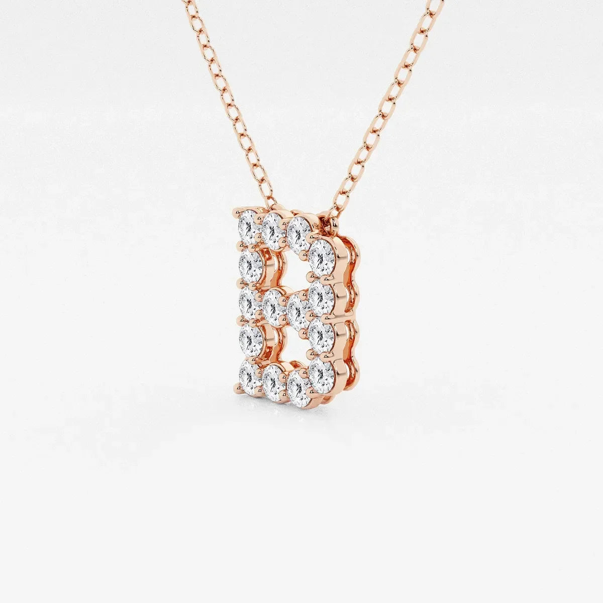Rose gold necklace with lab grown diamond initial D pendant from Delux Jewelry