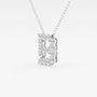 Lab grown diamond letter B pendant necklace in white gold by Delux Jewelry