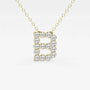 Gold necklace with diamond letter B pendant, lab grown diamonds from Delux Jewelry
