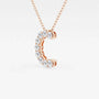 Rose gold necklace with lab grown diamond 'C' pendant from Delux Jewelry