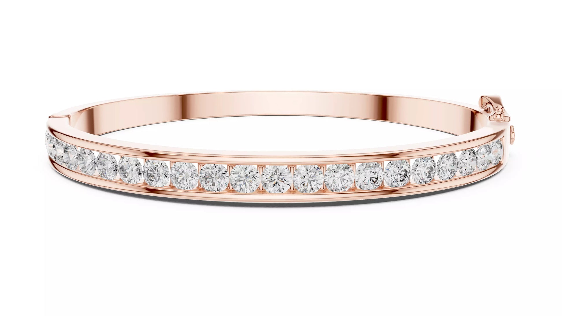 Channel Set Natural Diamond Bangle Bracelet