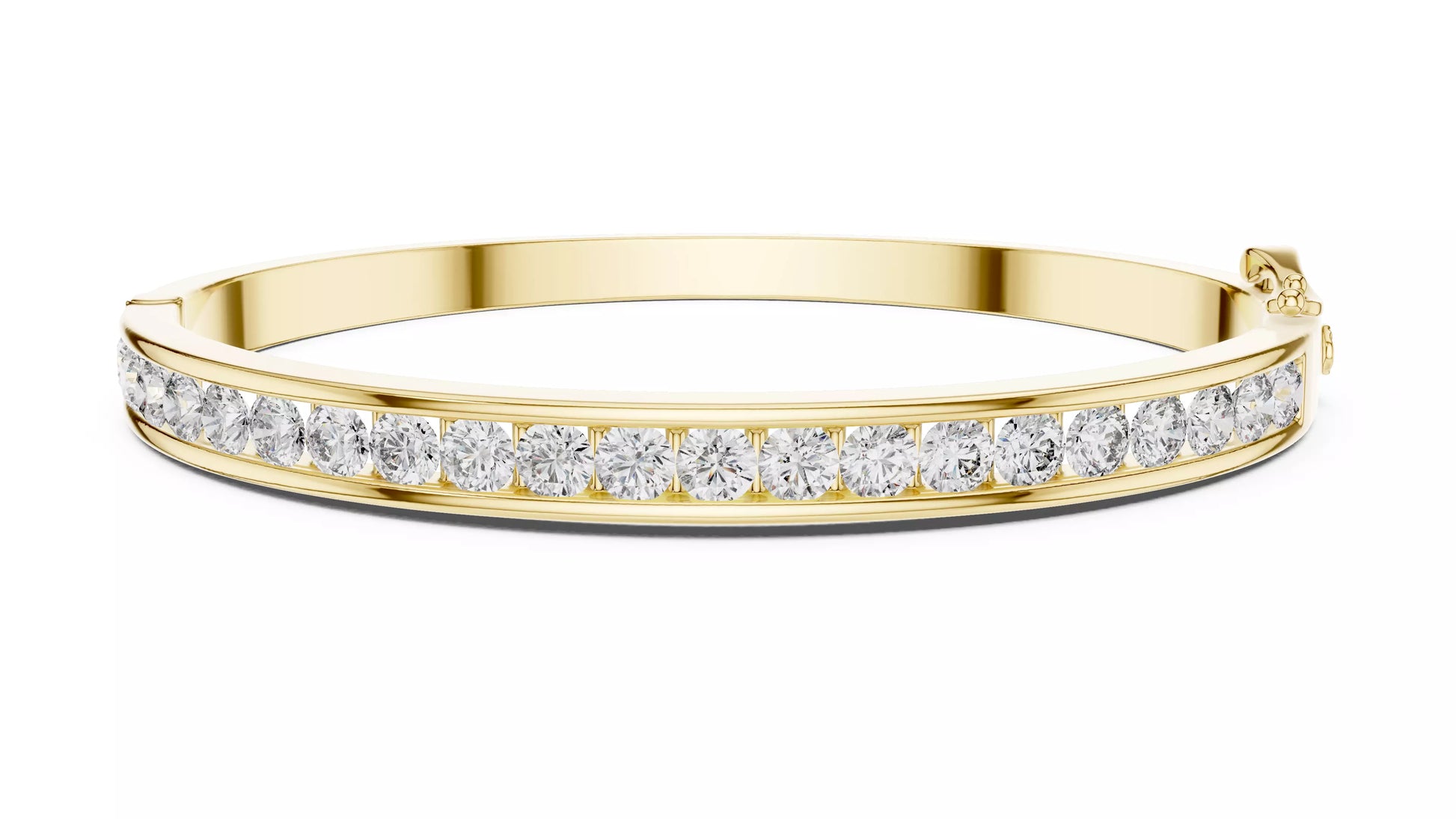 Channel Set Natural Diamond Bangle Bracelet