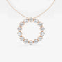 Rose gold circle pendant necklace with lab grown diamonds, Delux Jewelry elegant design