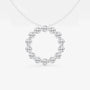 White gold circle pendant necklace with lab grown diamonds by Delux Jewelry