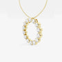 Lab grown diamond circle pendant in yellow gold on delicate chain, Delux Jewelry