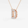 Rose gold pendant necklace with lab grown diamonds in letter D from Delux Jewelry