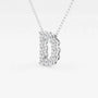 White gold pendant necklace with a letter D design, set with lab grown diamonds, Delux Jewelry