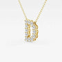 Gold letter D pendant necklace with lab grown diamonds by Delux Jewelry