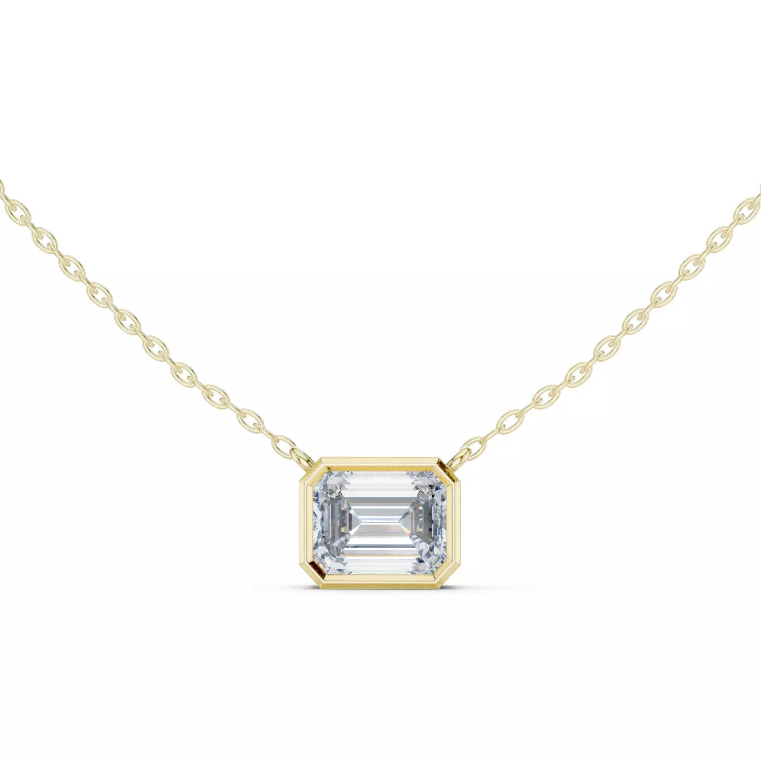 Emerald Cut Diamond Pendant Necklace