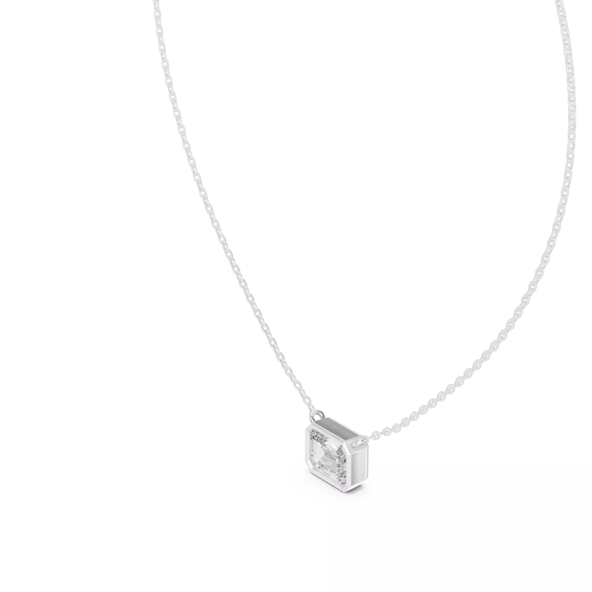 Emerald Cut Diamond Pendant Necklace