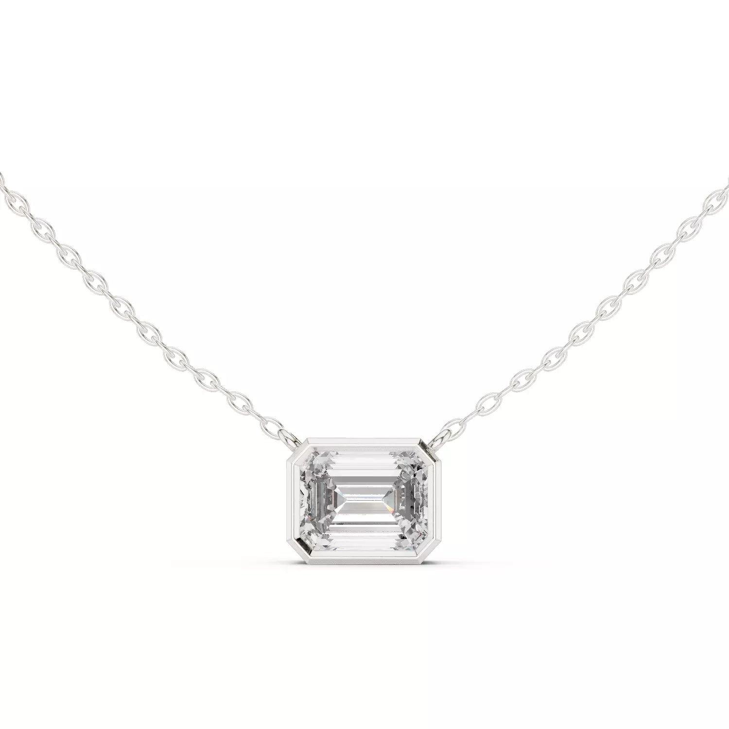 Emerald Cut Diamond Pendant Necklace