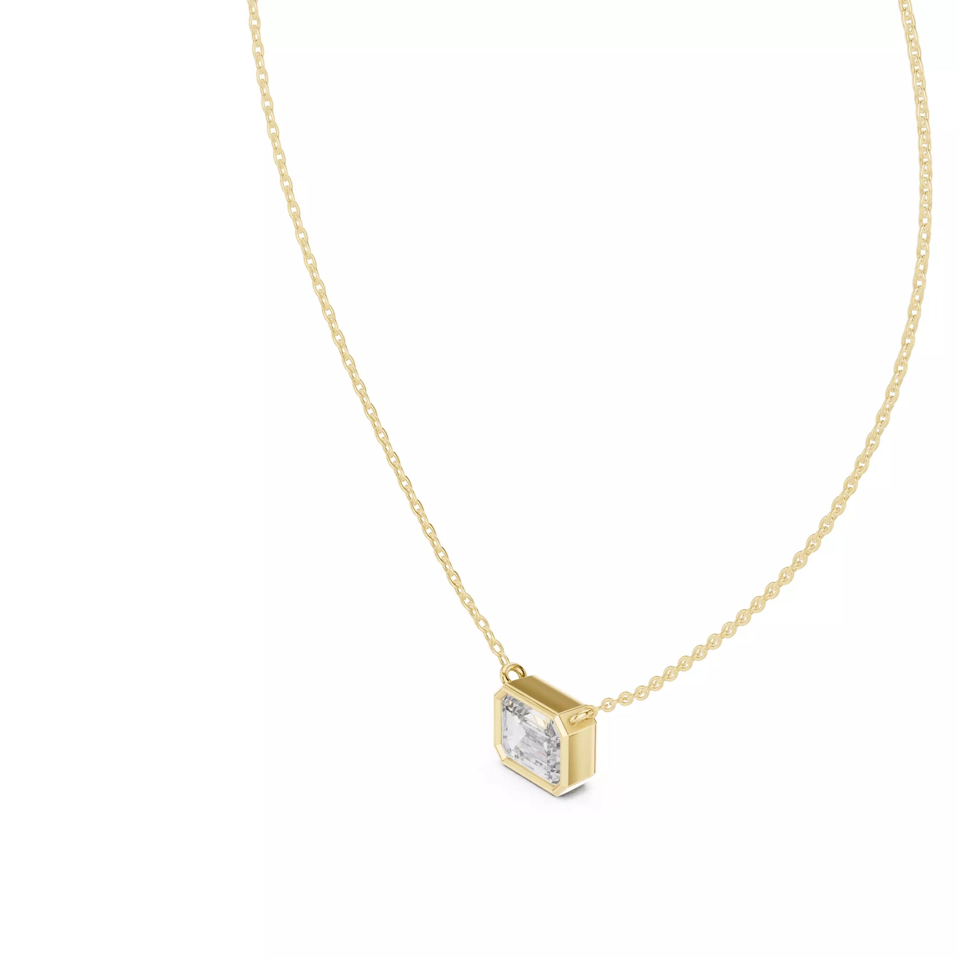 Emerald Cut Diamond Pendant Necklace