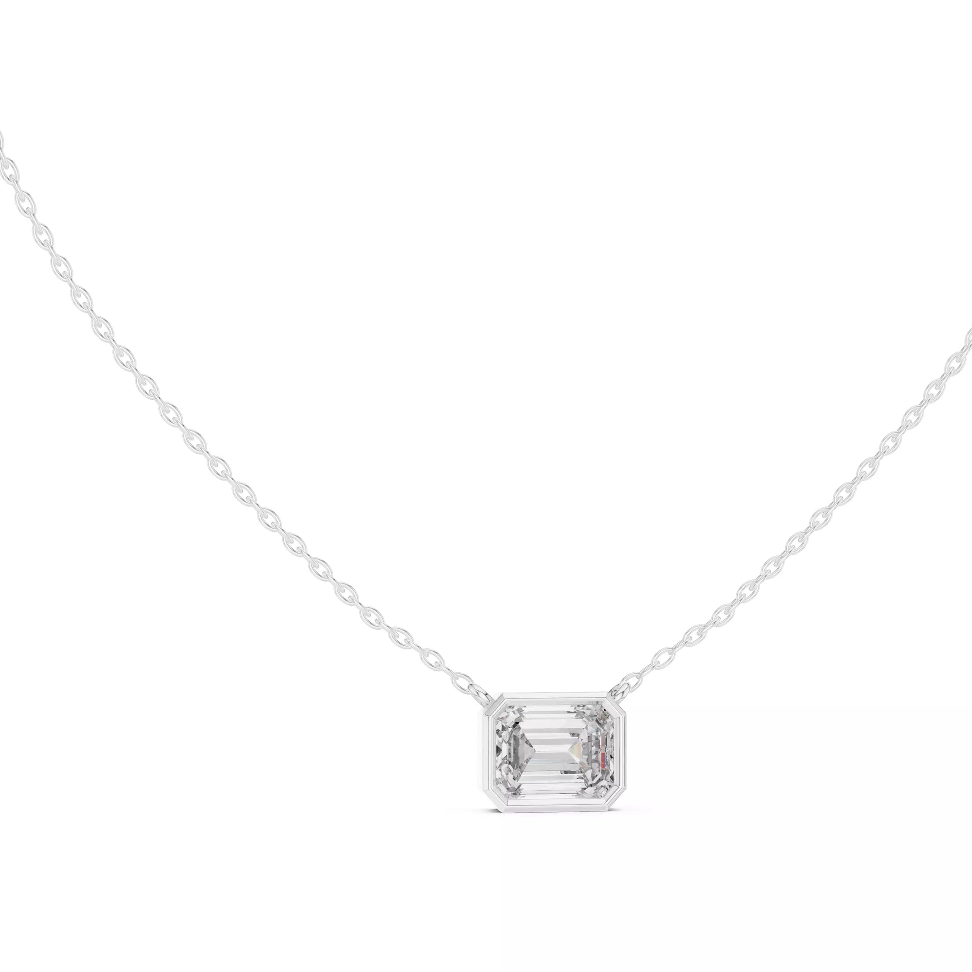 Emerald Cut Diamond Pendant Necklace