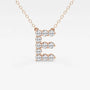 Rose gold pendant necklace with lab grown diamond letter E from Delux Jewelry
