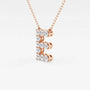 Rose gold pendant necklace with lab grown diamond letter E from Delux Jewelry