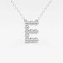 White gold pendant necklace with lab grown diamond E initial, Delux Jewelry