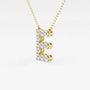 Gold letter E pendant necklace with lab grown diamonds from Delux Jewelry