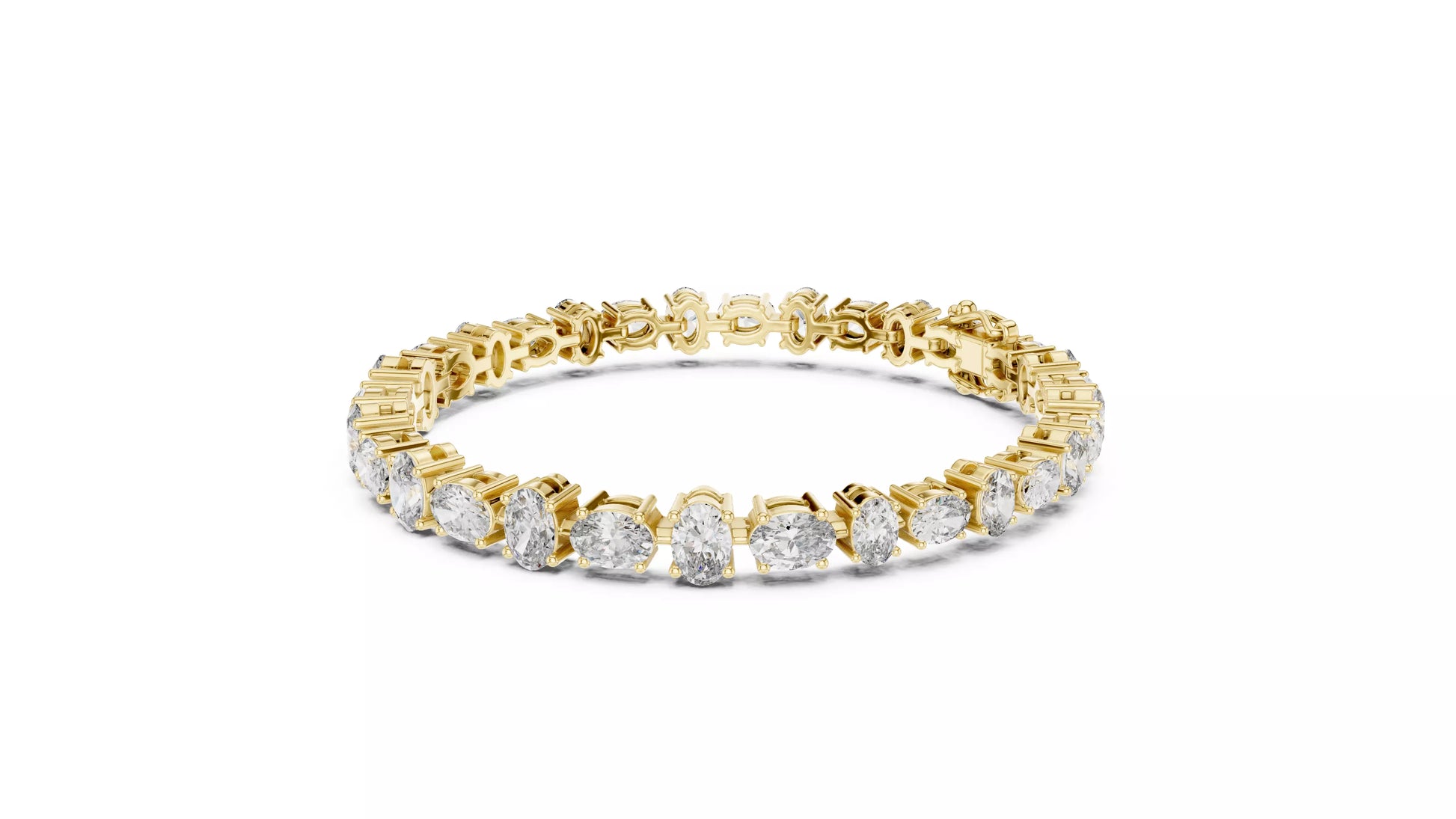 East-West Oval Natural Diamond Tennis Bracelet