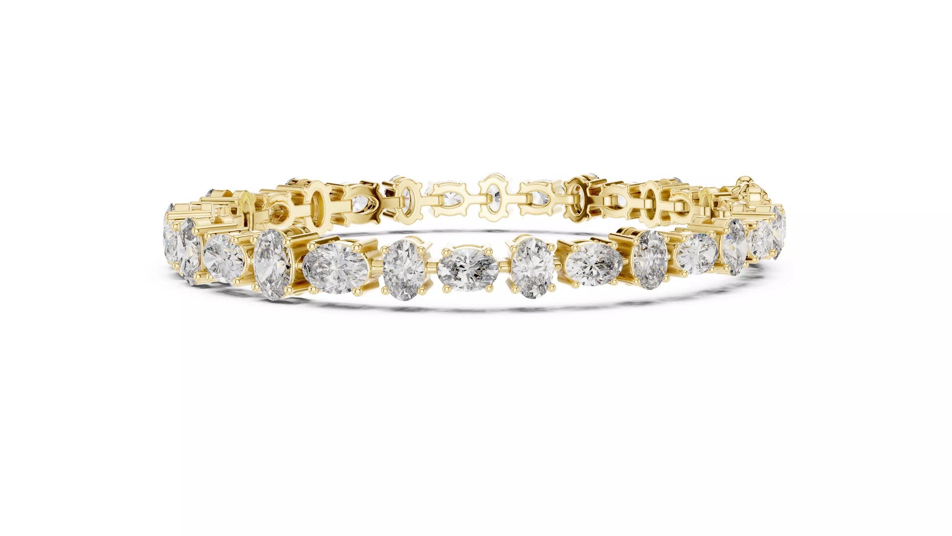 East-West Oval Natural Diamond Tennis Bracelet
