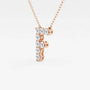 Rose gold necklace with diamond letter F pendant, Delux Jewelry lab grown diamond initial