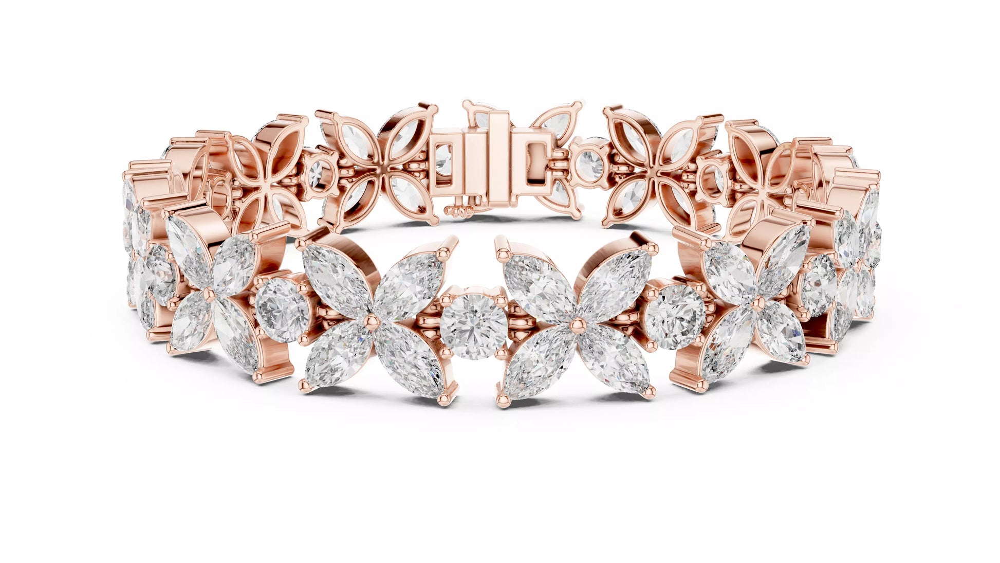 Butterfly Marquise & Round Natural Diamond Bracelet