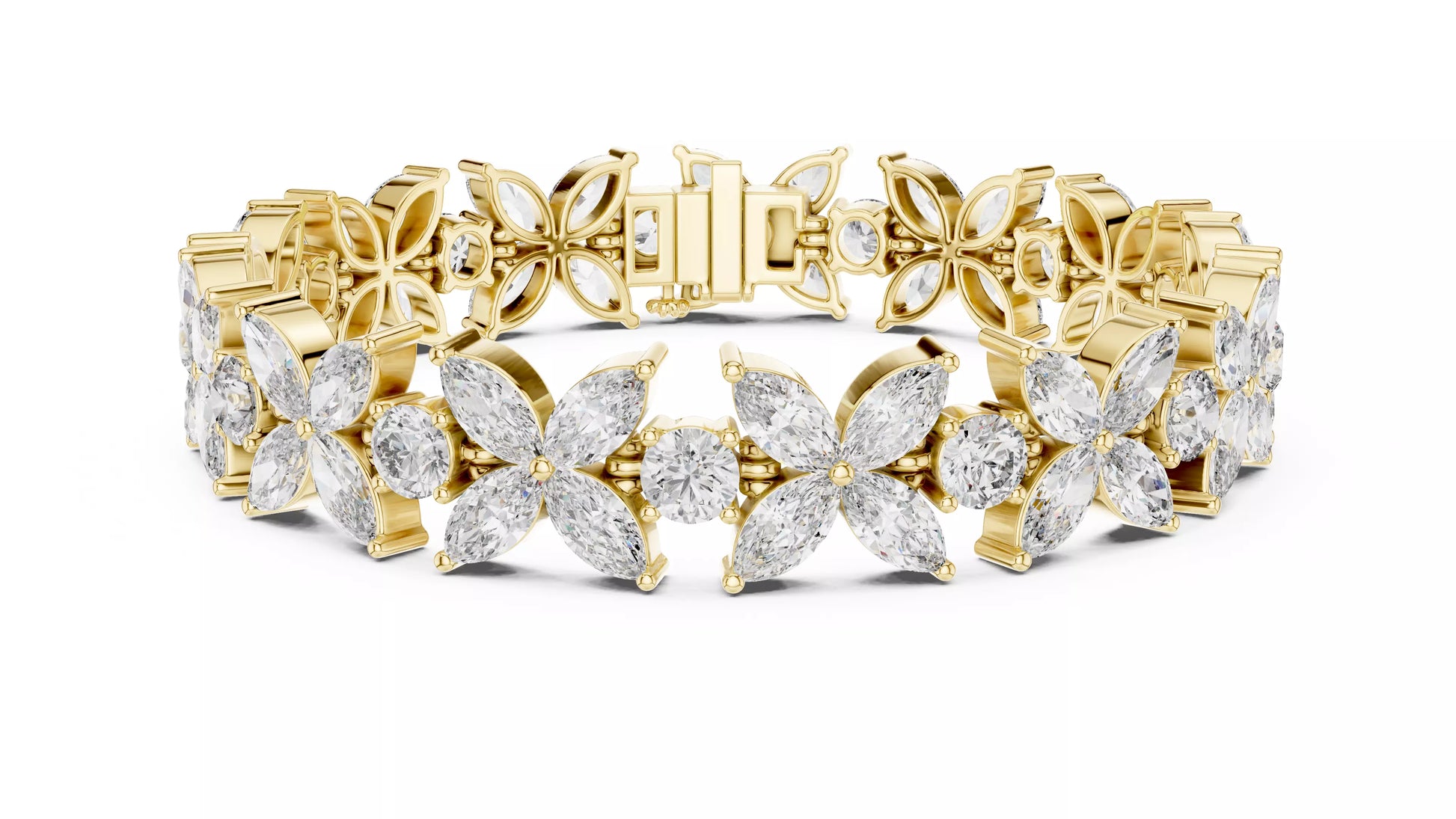 Butterfly Marquise & Round Natural Diamond Bracelet