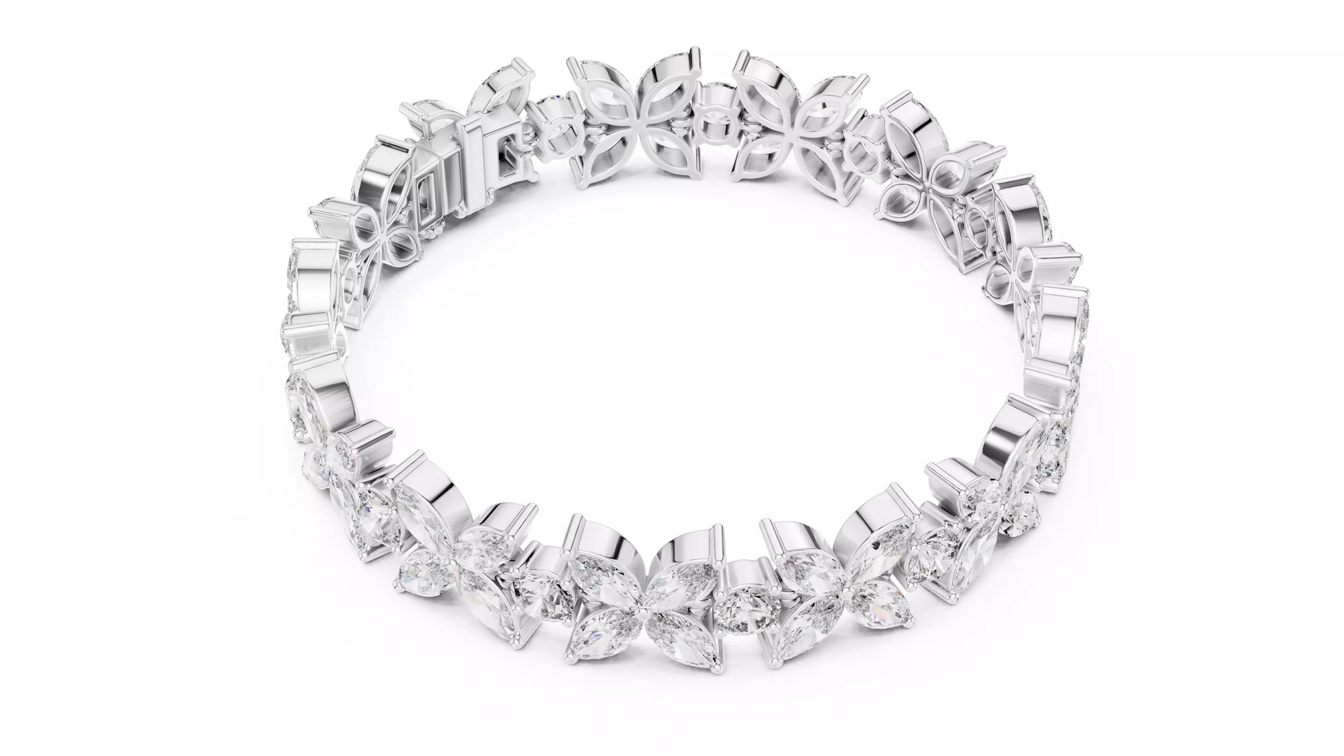 Butterfly Marquise & Round Natural Diamond Bracelet
