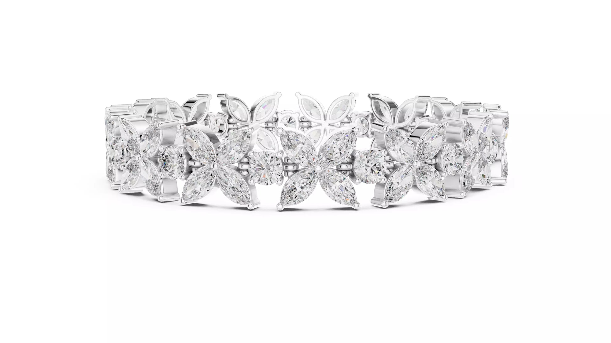 Butterfly Marquise & Round Natural Diamond Bracelet