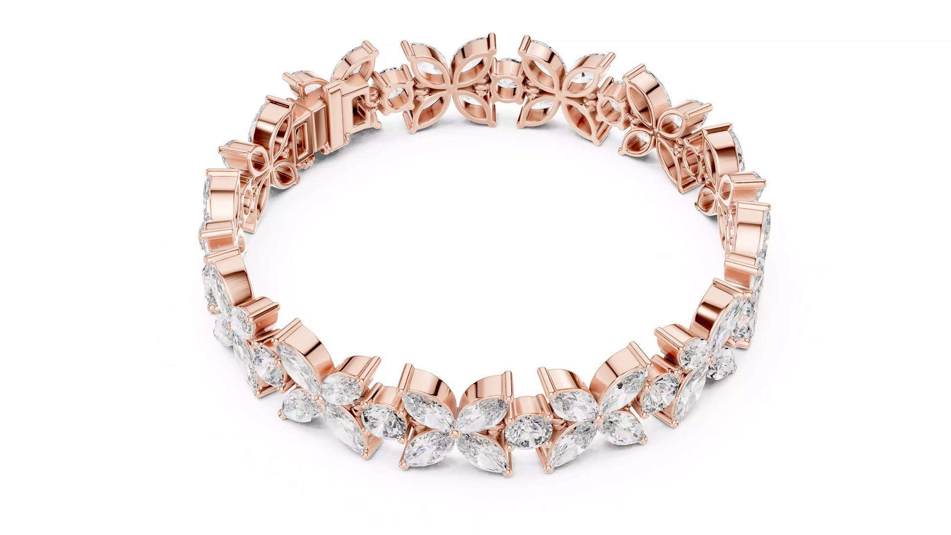Butterfly Marquise & Round Natural Diamond Bracelet