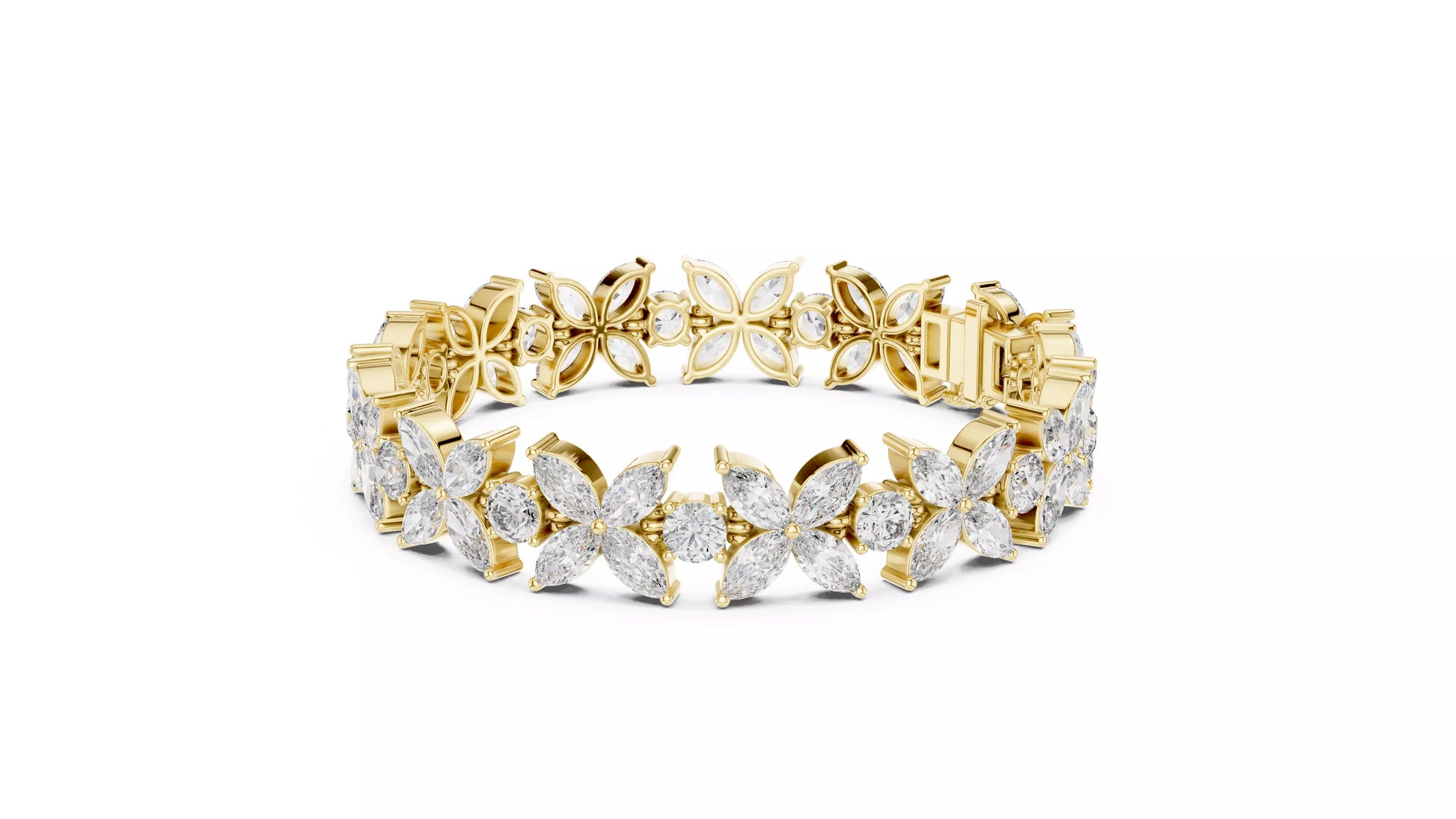 Butterfly Marquise & Round Natural Diamond Bracelet