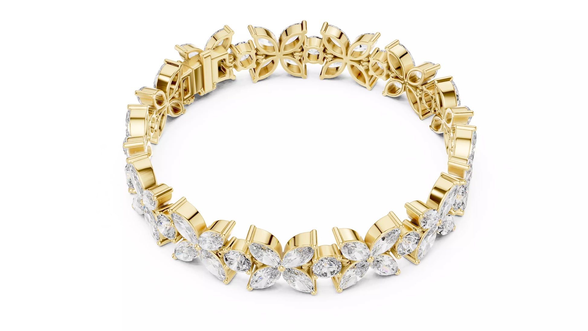 Butterfly Marquise & Round Natural Diamond Bracelet